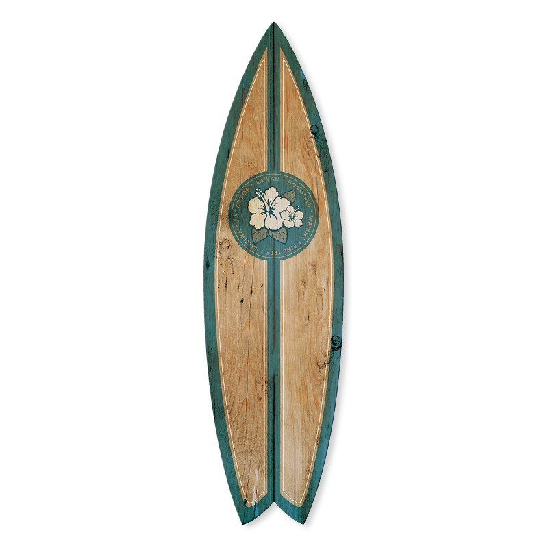 planche-de-surf-alu-effet-bois-motif-hawai